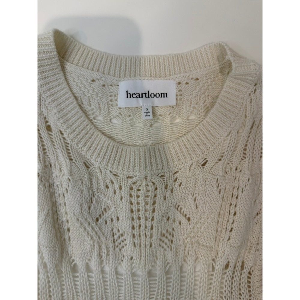 Heartloom Denzel Bohemian Body Skimming Dress Maxi Fringe Knit Ivory Size S - Picture 5 of 6